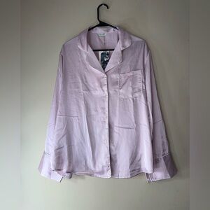Ulivary pink button up pajama shirt Large